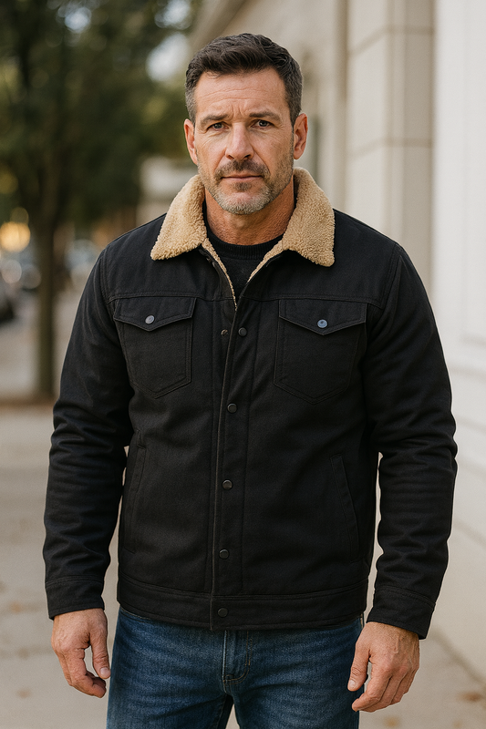 Męska kurtka z podszewką – model Sherpa z kieszeniami