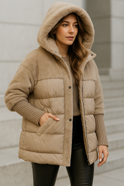 Damska Kurtka Pikowana z Kapturem – Ciepły Design