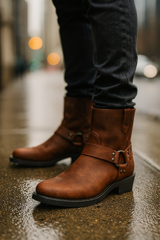 Męskie Buty Western – Styl Vintage ze Szpiczastym Noskiem