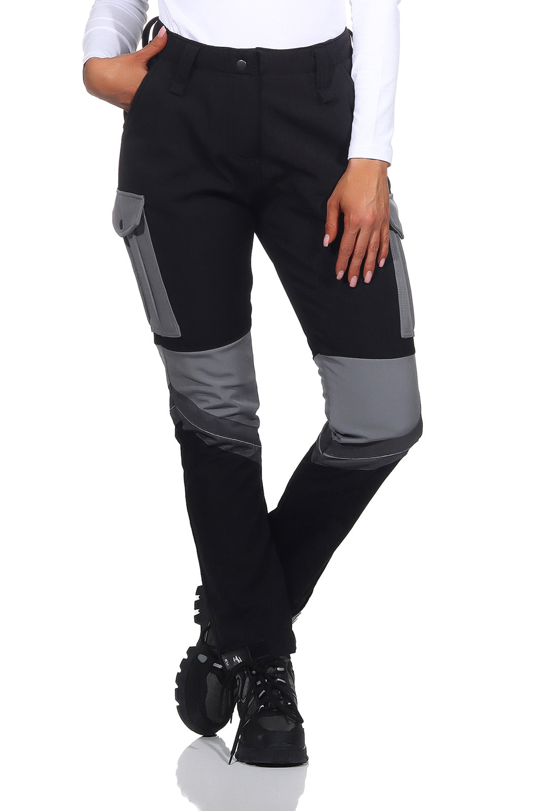 Damskie Spodnie Outdoorowe – Krój Slim z Kieszeniami