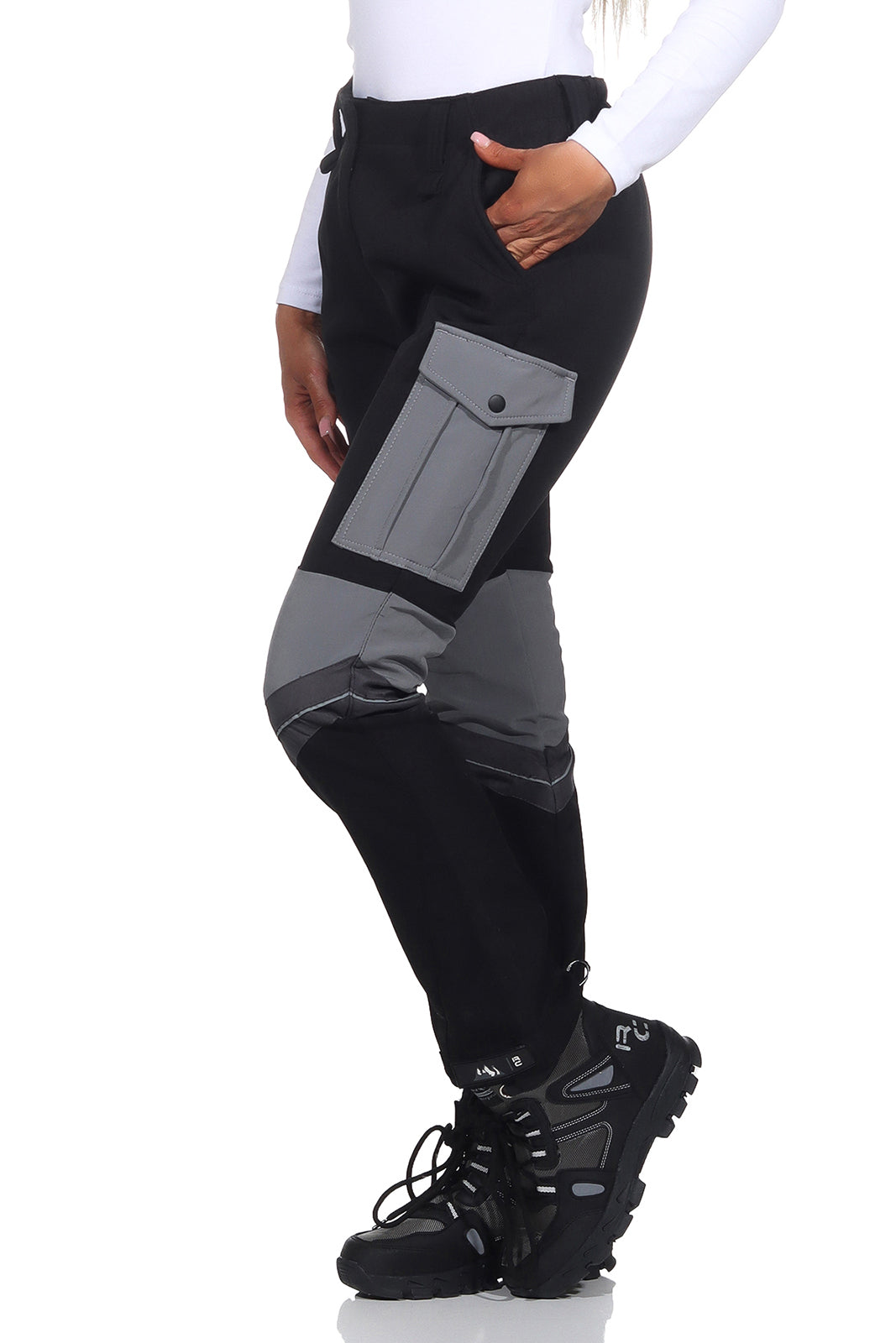 Damskie Spodnie Outdoorowe – Krój Slim z Kieszeniami