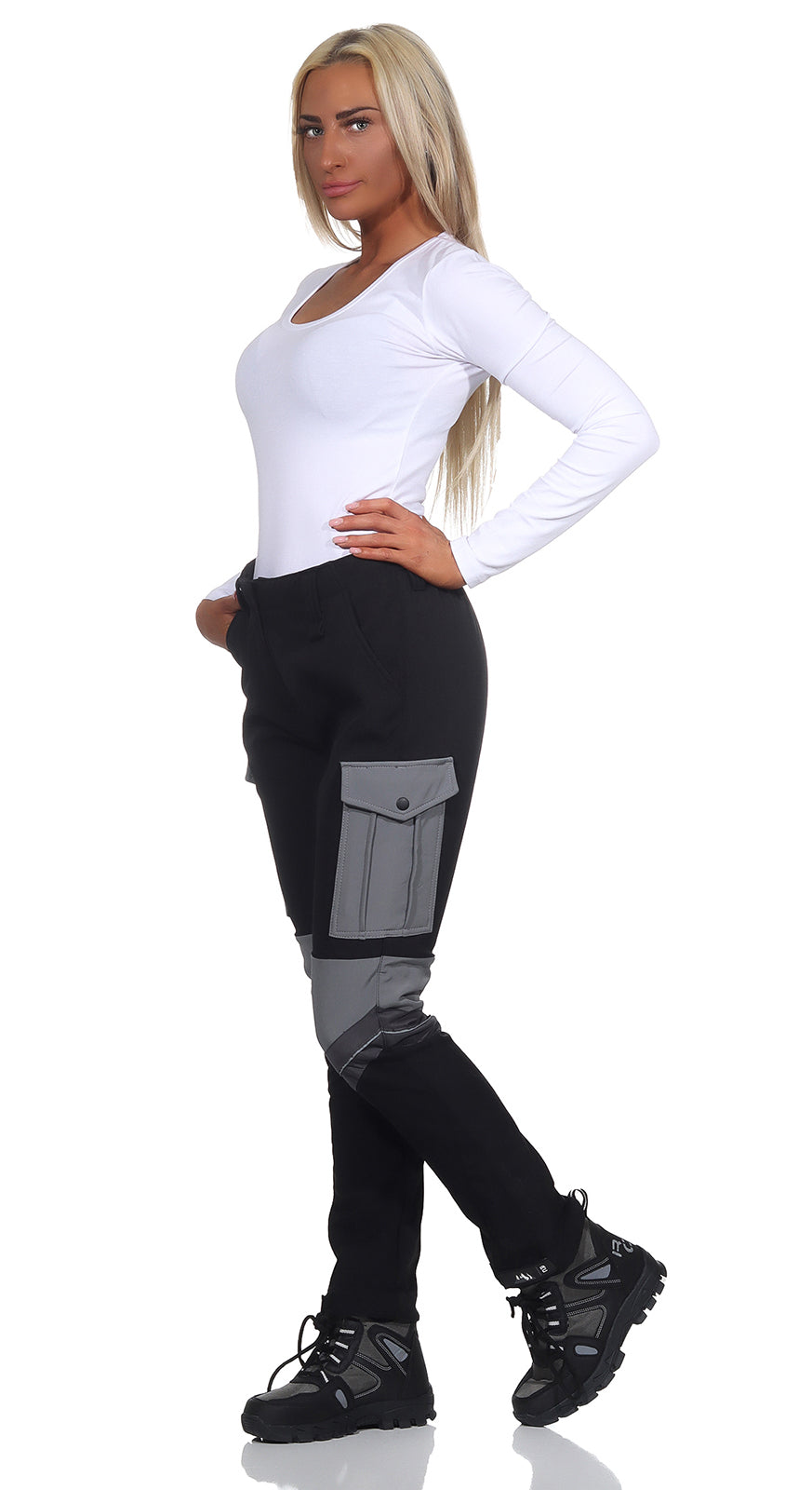 Damskie Spodnie Outdoorowe – Krój Slim z Kieszeniami