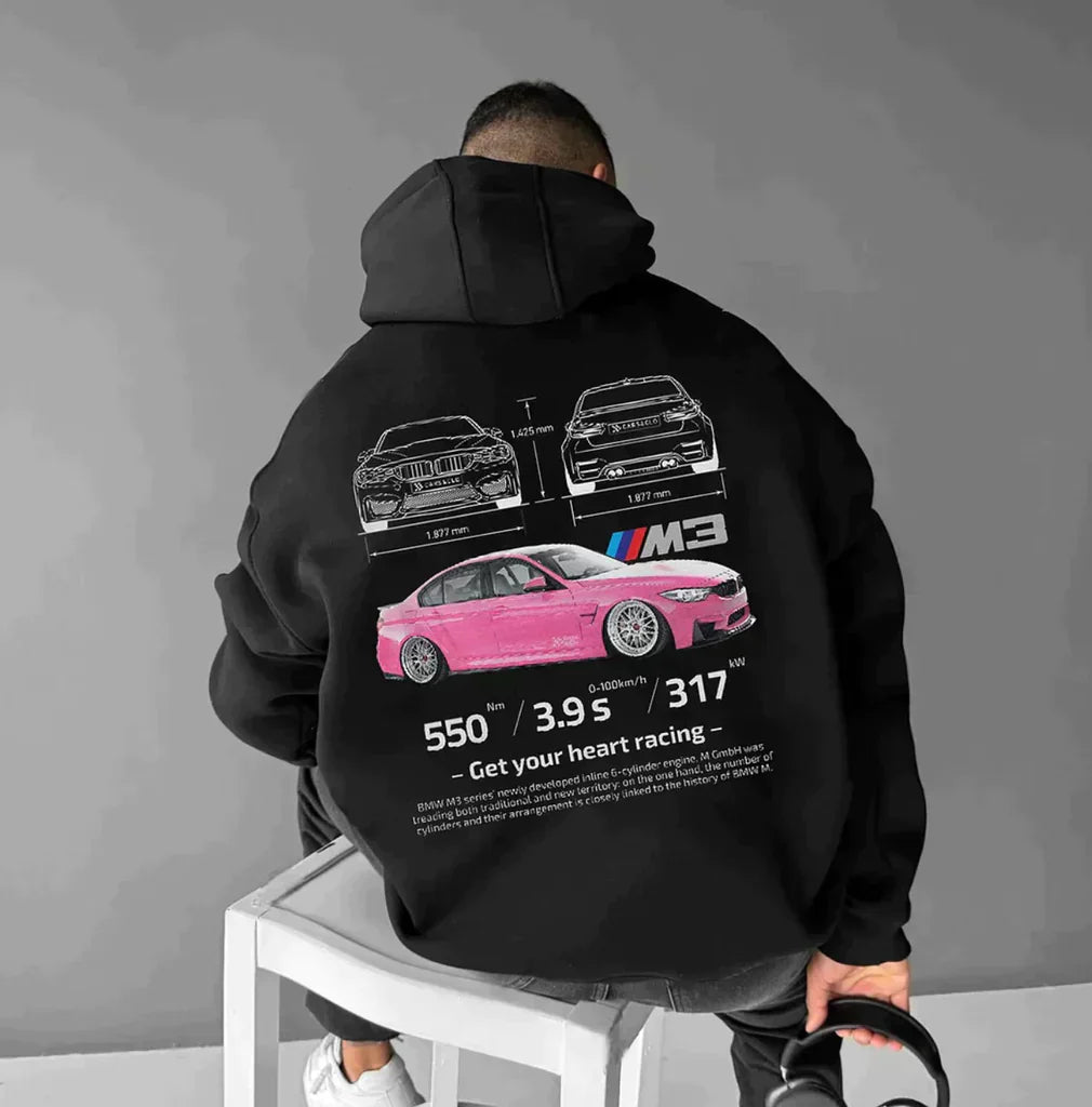 Męska bluza z kapturem Racing | Luźny krój