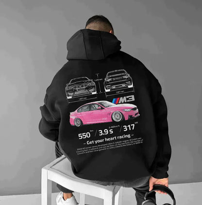 Męska bluza z kapturem Racing | Luźny krój