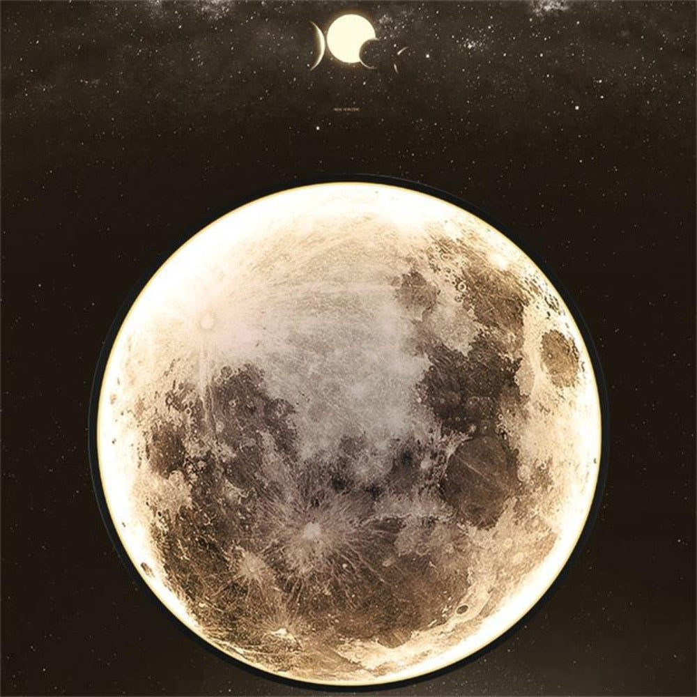 3D LED Lampa Sufitowa – Projekt Księżyc i Ziemia, Przyciemniane Światło Atmosferyczne